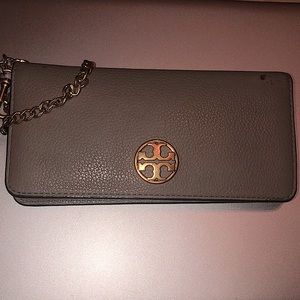 Tory Burch wristlet wallet genuine leather .